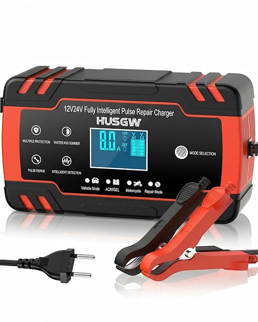 Caricabatterie Husgw da 8 A con display LCD