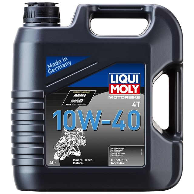 Latta da quattro litri di Liqui Moly Motorbike 4T 10W-40
