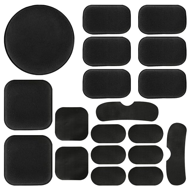 Set da 19 pezzi di imbottiture per casco in EVA nera Aoutacc