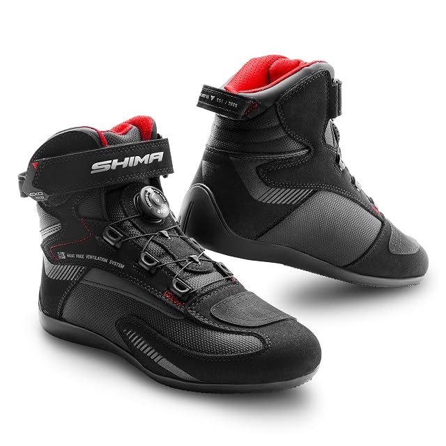 Scarpa da moto in pelle SHIMA EXO con la chiusura a rotella ATOP